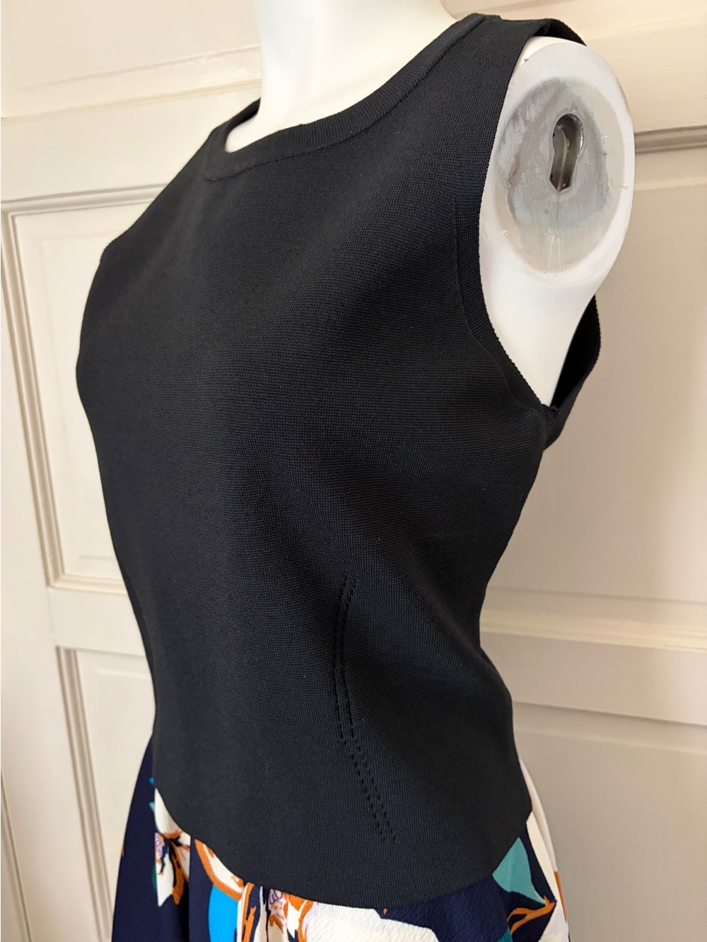Sleeveless Black Knit Tank Top